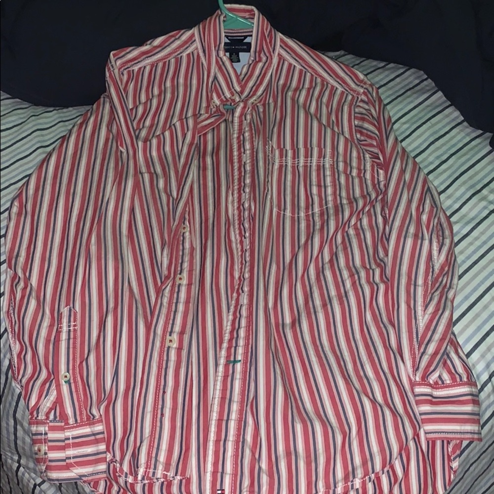 red white and blue striped tommy hilfilger